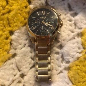 Gold Fossil watch
